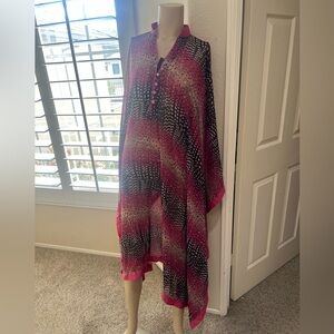 Unbranded Women’s Long Sheer‎ See Through Colorful Kaftan Beach Coverup Medium